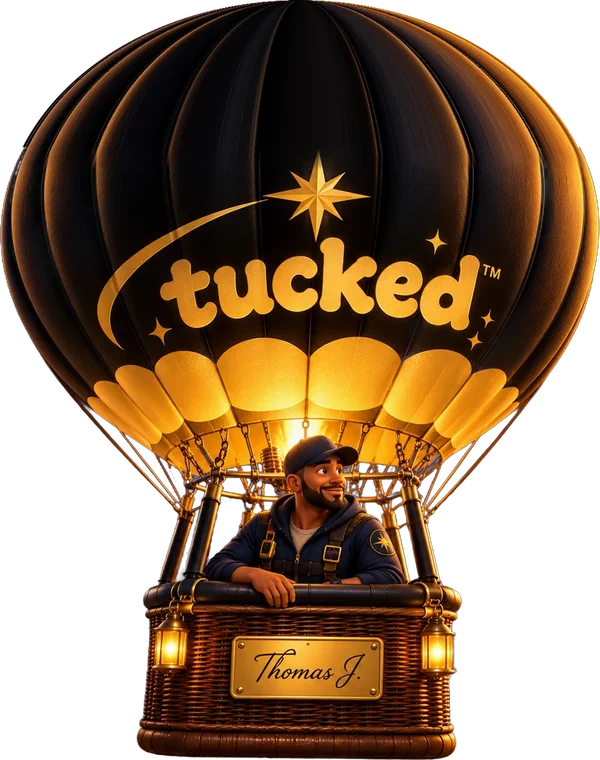 The tucked™ hot-air balloon, piloted by Thomas J.